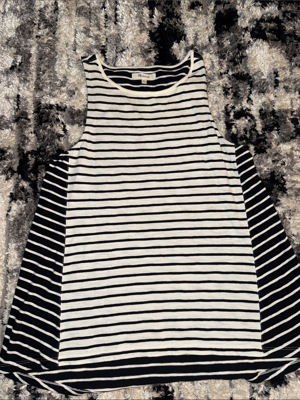 Madewell Black & White Striped Sleeveless Tank